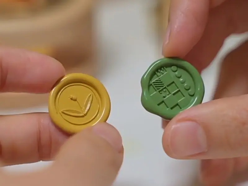 Orange Studio Two-Sided Wax Seal Stamp - Floret Grid