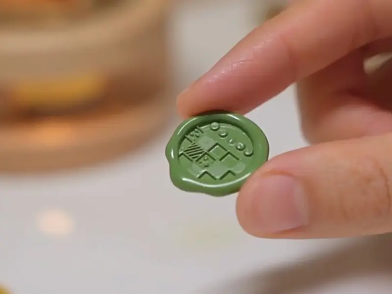 Orange Studio Two-Sided Wax Seal Stamp - Floret Grid