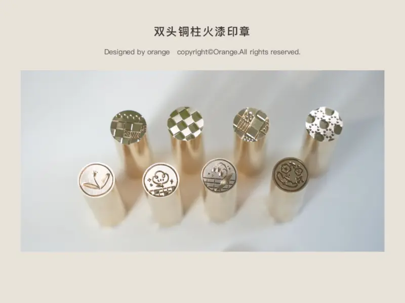 Orange Studio Two-Sided Wax Seal Stamp - Floret Grid