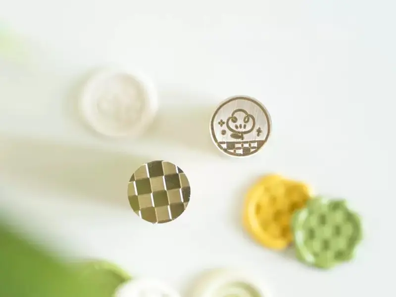 Orange Studio Two-Sided Wax Seal Stamp - Floret Grid