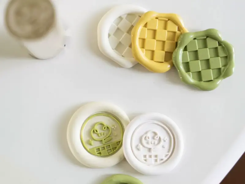 Orange Studio Two-Sided Wax Seal Stamp - Floret Grid