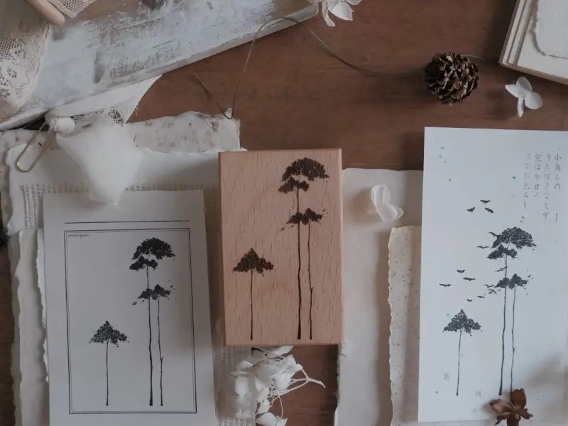 Pre-Order Jeenzaa Zoey Rubber Stamp Falling Tree - Group Of Trees