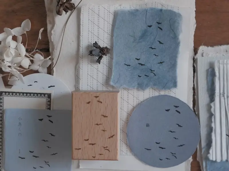 Jeenzaa Zoey Rubber Stamp Falling Tree - Birds
