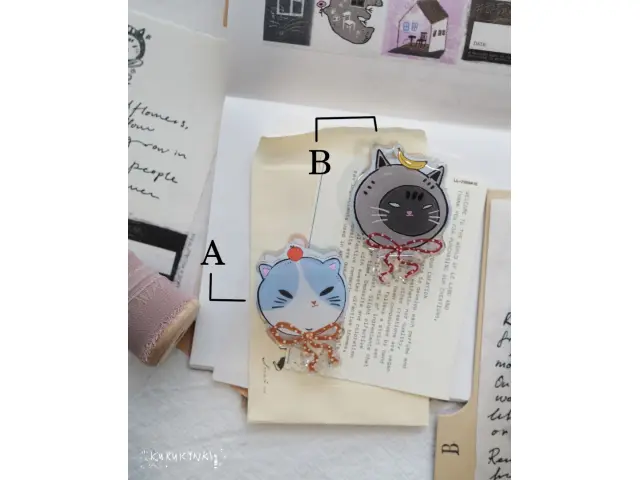 Kurukynki Acrylic Paper Clips - Cat