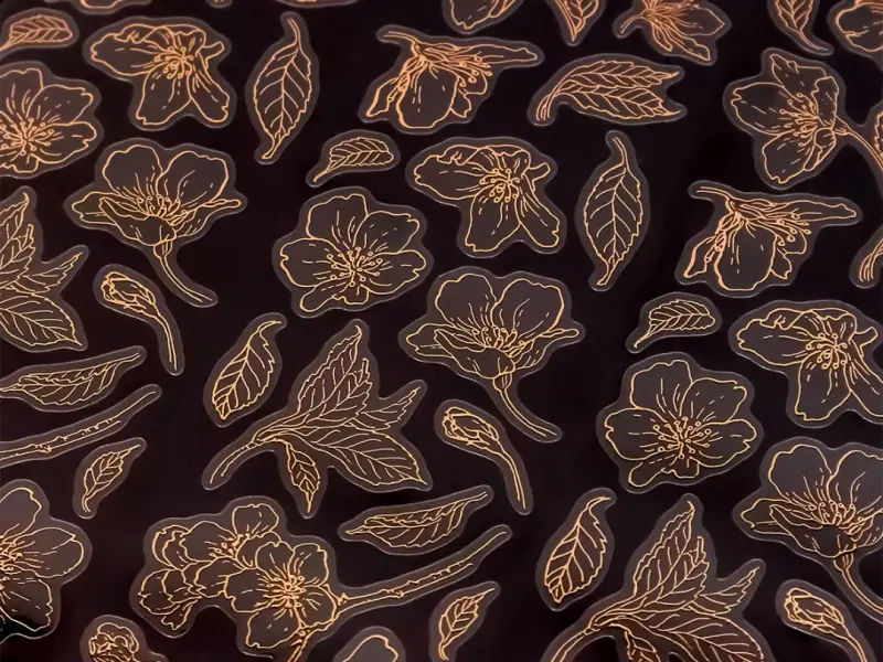 Baicangjia Studio Gold Foil PET Tape Stickers - Blossom
