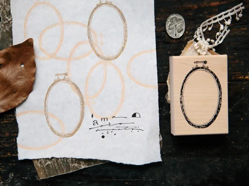 OURS Ellipse Embroidery Hoop Rubber Stamp
