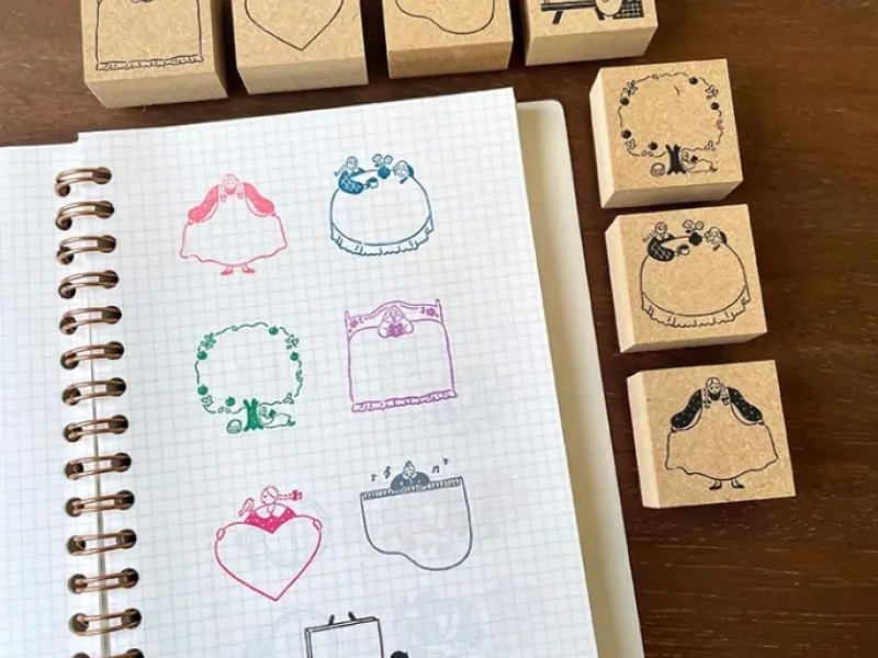 Stamp Marche Girl Rubber Stamp - Painting