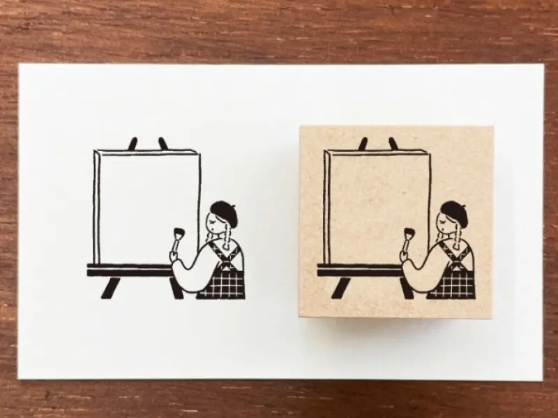 Stamp Marche Girl Rubber Stamp - Painting