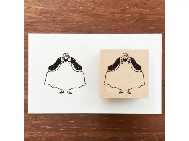 Stamp Marche Girl Rubber Stamp - Bowing