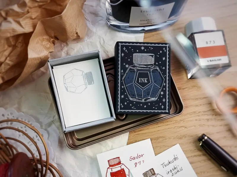 Keibunsha Letterpress Matchbox Ink Memo - Silver