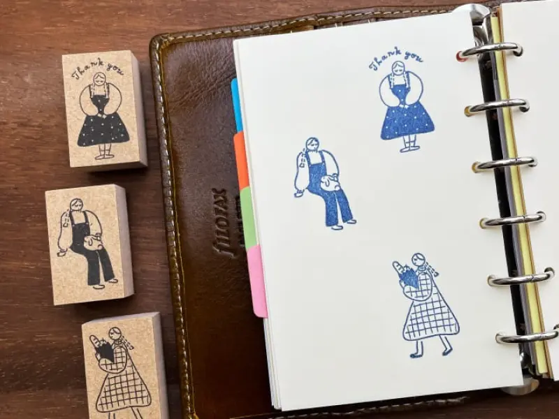 Stamp Marche Girl Rubber Stamp - Bread