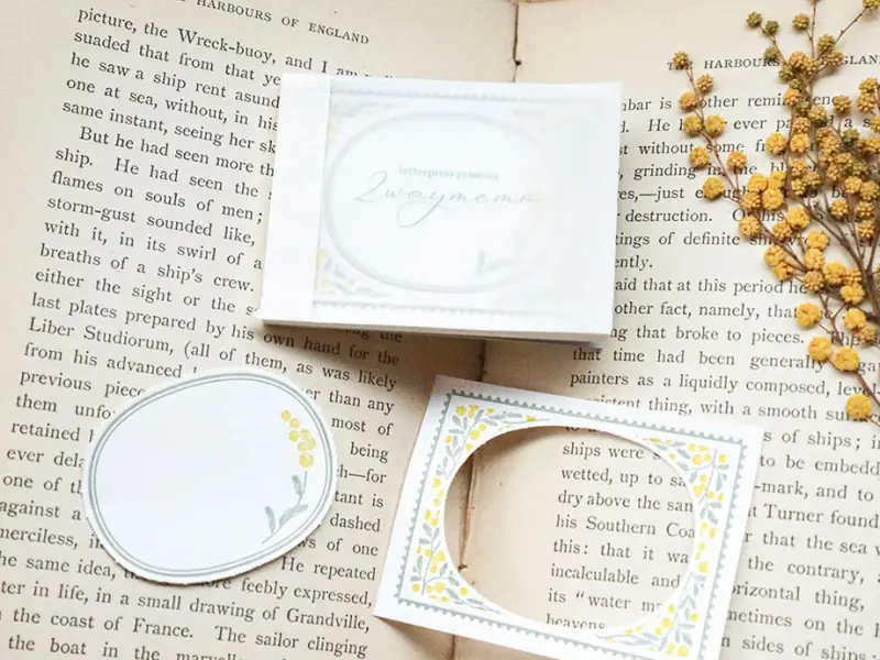 Keibunsha Two-Way Letterpress Pocket Memo - Mimosa