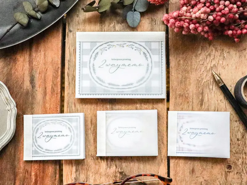 Keibunsha Two-Way Letterpress Pocket Memo - Hoshi And Tori