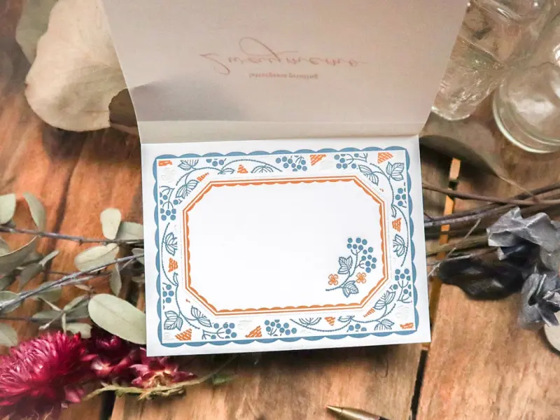 Keibunsha Two-Way Letterpress Memo Pad - Blackcurrant