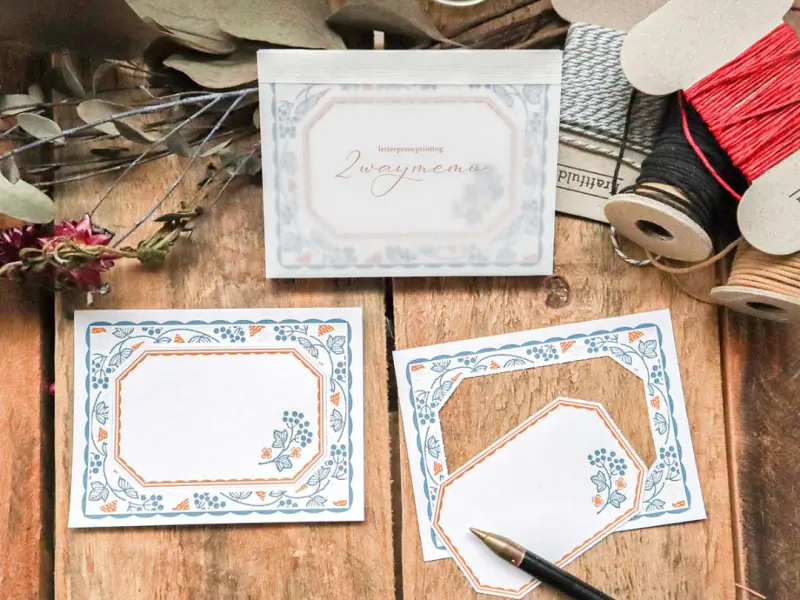 Keibunsha Two-Way Letterpress Memo Pad - Blackcurrant