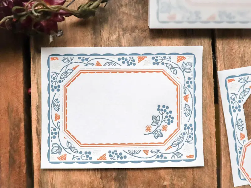 Keibunsha Two-Way Letterpress Memo Pad - Blackcurrant