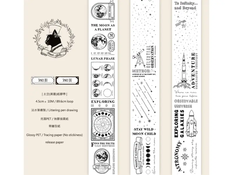 Miao Stelle Glossy PET Tape - Space Black