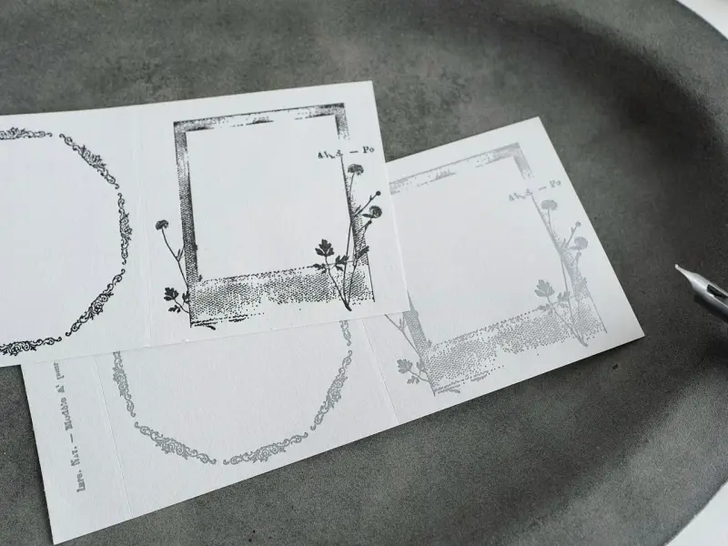 Yohaku Letterpress Memo Pad - Collection Grey