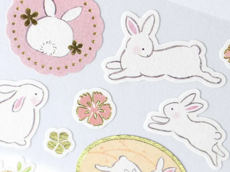 NB Co. Japanese Paper Stickers - Yufumi Rabbit
