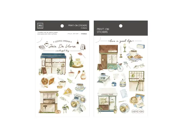 MU Print-On Transfer Stickers 251 - Coffee Break
