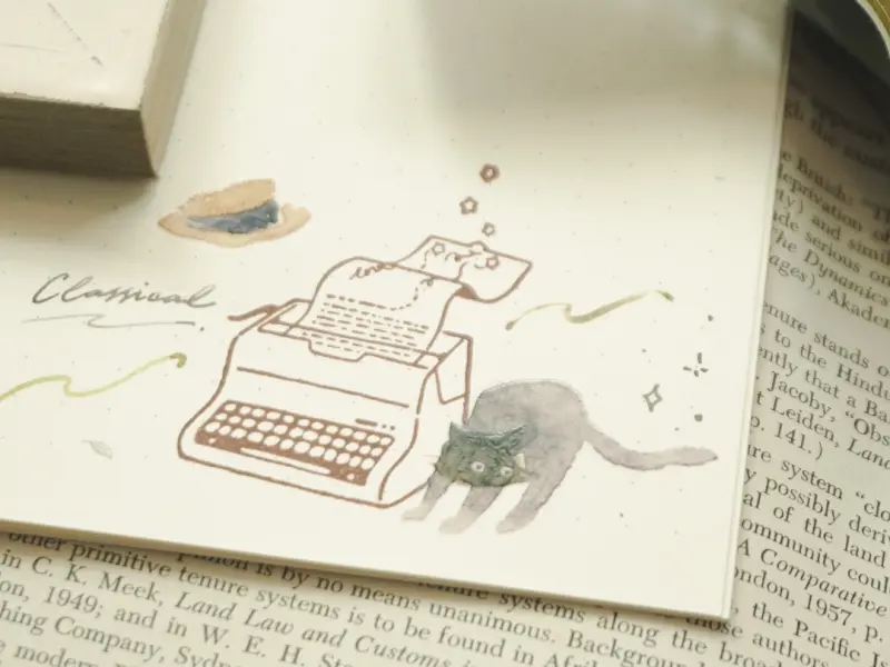 Teayou Rubber Stamp Enchanted Library - Typewriter
