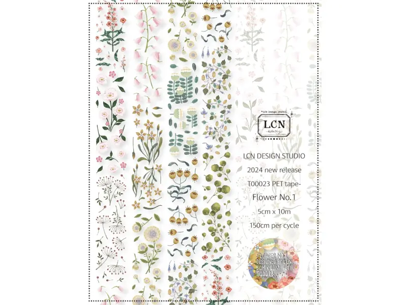 Pre-Order Lin Chia Ning Matte PET Tape - Flower No.1