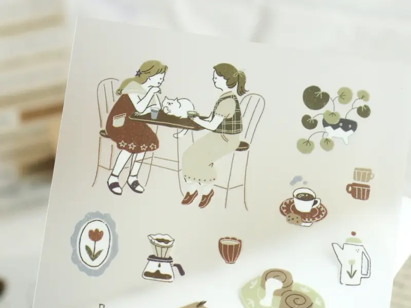 Teayou Print-On Stickers - Neko Cafe