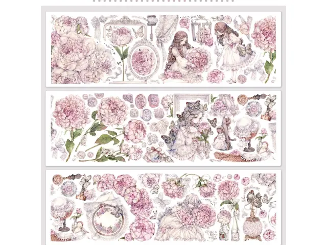 Lion Studio PET Tape Sample - Peony