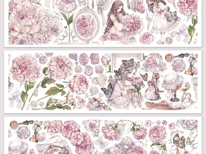 Lion Studio PET Tape Sample - Peony