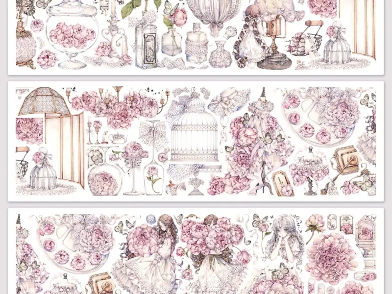 Lion Studio PET Tape Sample - Peony