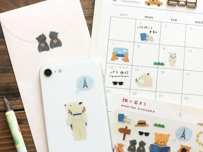 Cozyca x Mariko Fukuoka Clear Stickers - Lets Go On a Trip