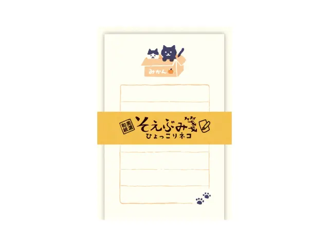 Furukawa Paper Mini Letter Set - Hyokkori Neko