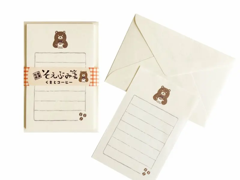 Furukawa Paper Mini Letter Set - Bear And Coffee