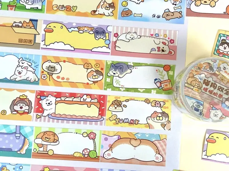 Meatball Paper Tape - Cat And Dog Notes