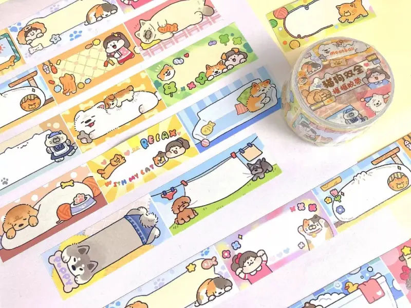 Meatball Paper Tape - Cat And Dog Notes
