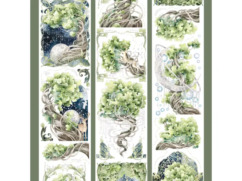 Shine Washi Tape Sample - World Tree Green