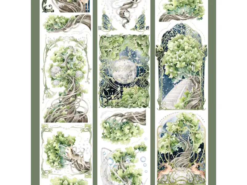 Shine Washi Tape Sample - World Tree Green