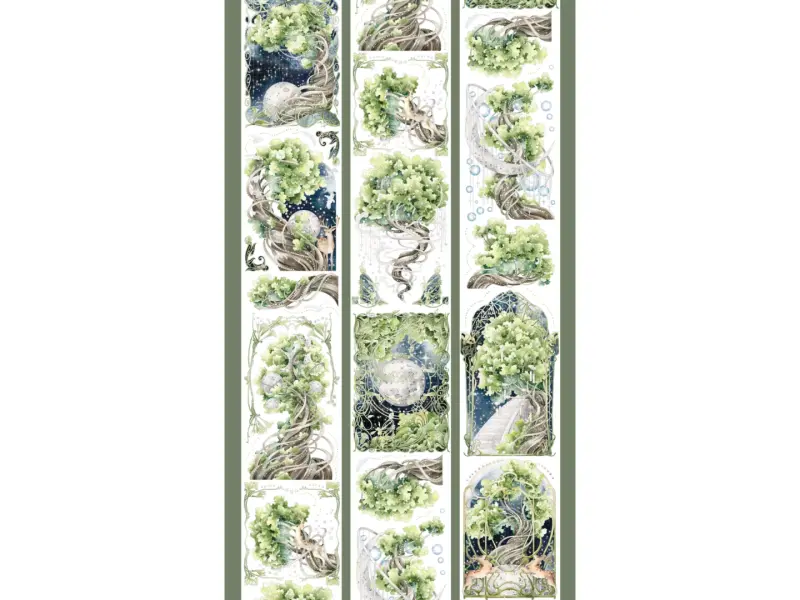 Shine Washi Tape Sample - World Tree Green