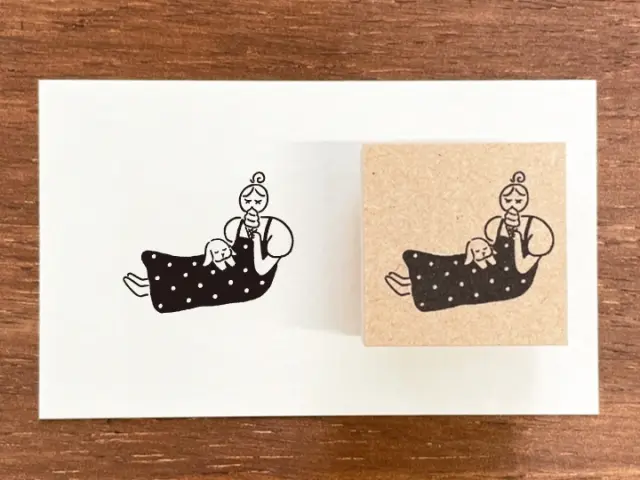 Stamp Marche Girl Rubber Stamp - Ice Cream