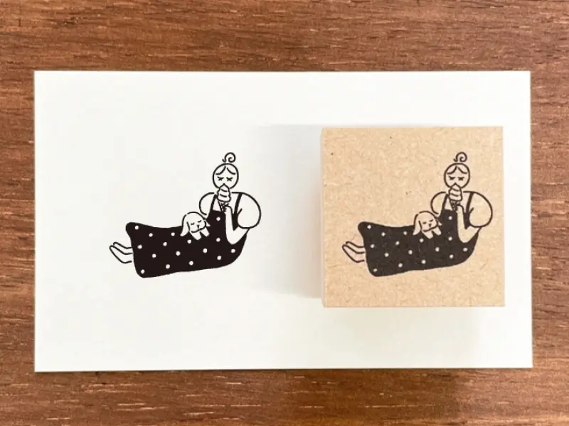 Stamp Marche Girl Rubber Stamp - Ice Cream