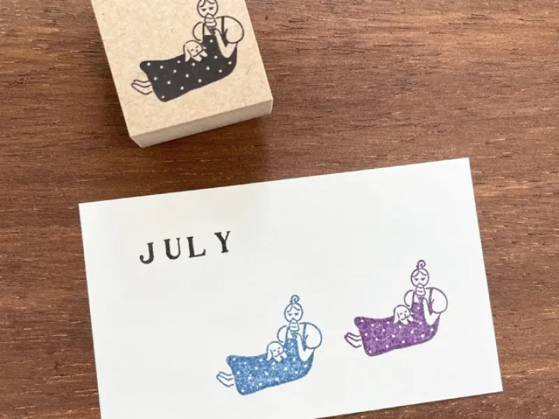 Stamp Marche Girl Rubber Stamp - Ice Cream