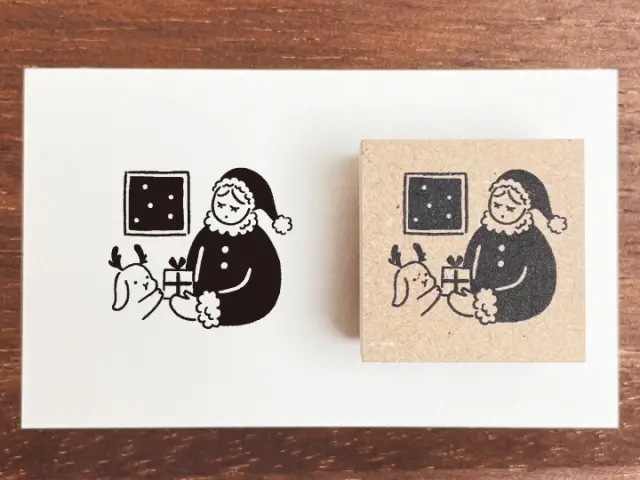Stamp Marche Girl Rubber Stamp - Santa