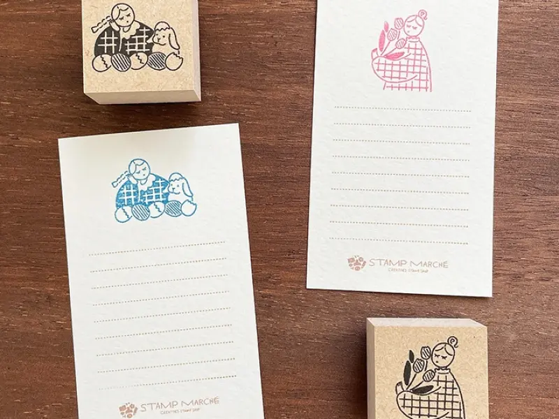 Stamp Marche Girl Rubber Stamp - Easter
