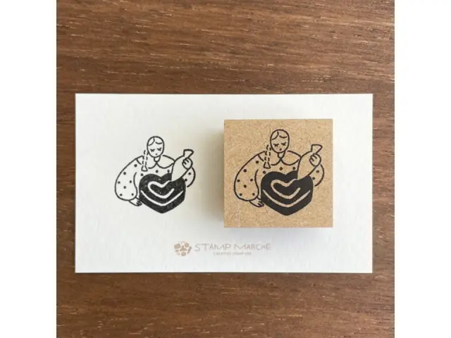 Stamp Marche Girl Rubber Stamp - Baking