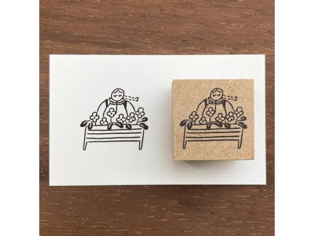 Stamp Marche Girl Rubber Stamp - Flower