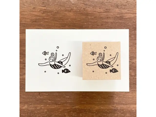 Stamp Marche Girl Rubber Stamp - In The Sea
