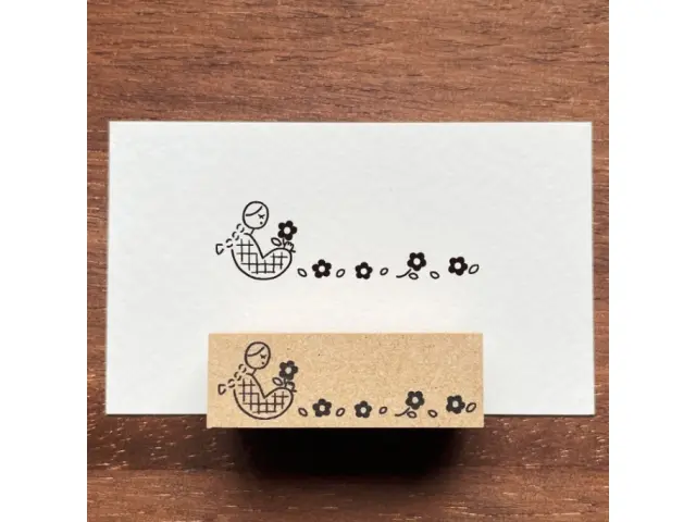 Stamp Marche Girl Rubber Stamp - Row Of Flowers