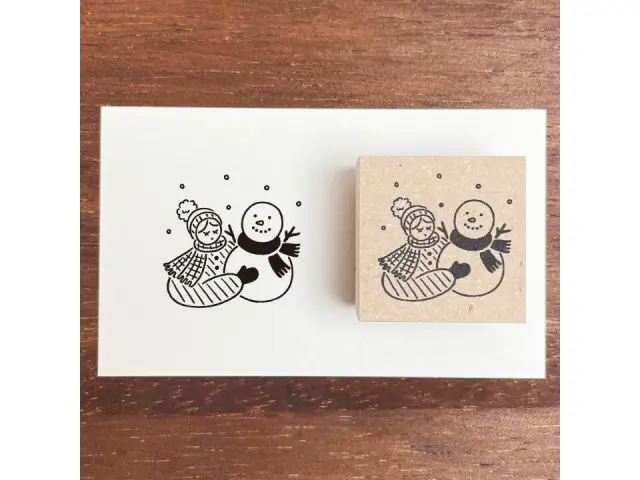 Stamp Marche Girl Rubber Stamp - Snowman