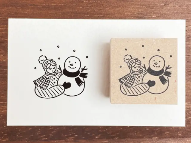 Stamp Marche Girl Rubber Stamp - Snowman