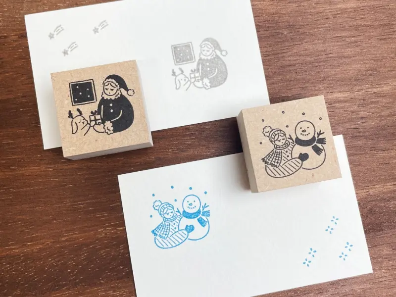 Stamp Marche Girl Rubber Stamp - Snowman